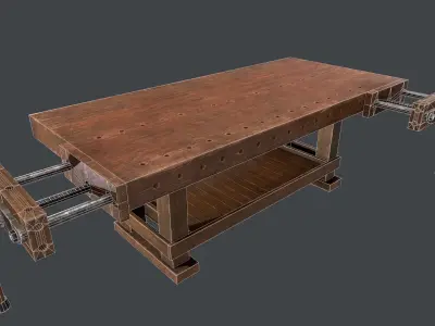 Carpenter Bench Low-poly 3D model