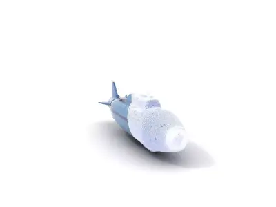Dark Blue Submarine model pack Low-poly 3D model