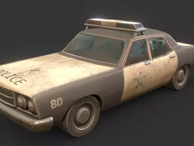 Rusty Patrol Cruiser Abandoned Law Enforcement Vehicle  Free 3D model