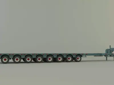 8 axle semi trailer 3D model