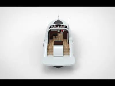 Grey Libertas Yacht Low-poly 3D model