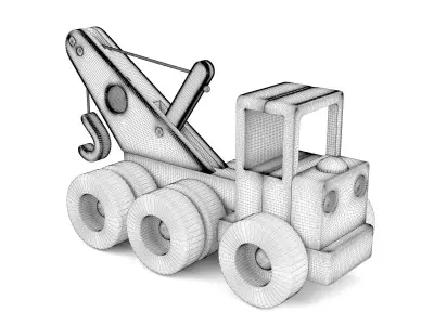 Wooden toy truck 21 3D model