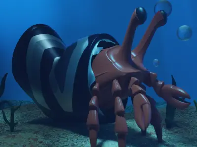 Crab UnderWater Low-poly 3D model