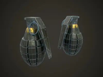 Simple Grenade Low-poly 3D model