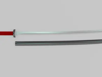 katana samurai sword 3D model shop