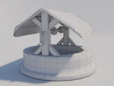 Medieval Well Low-poly 3D model get