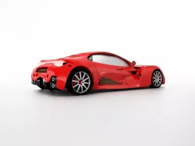 Pixel sports car Free low-poly 3D model