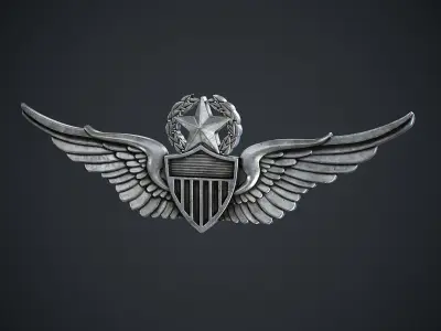 Low poly Badges gold sheriff badge 3D Model Pack