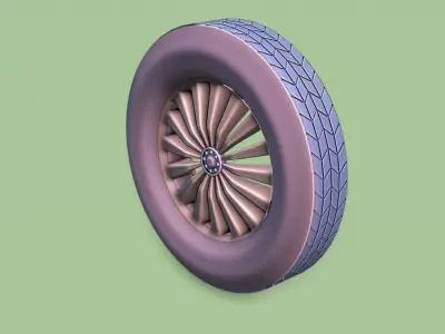 Tire with rim 3D model by surya-vardhan
