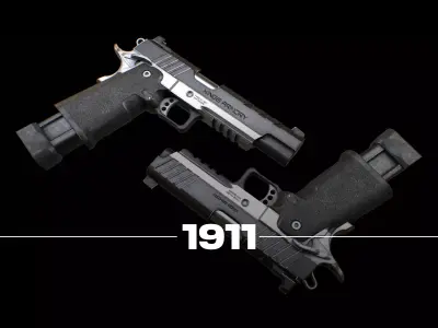 Knight Armory 1911 Low Poly PBR - FPS Weapon Low-poly 3D model