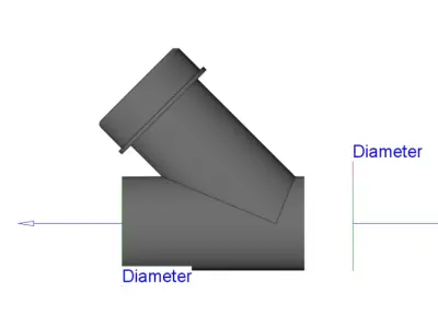 SA-Access Piece-MEP-contental-sir-HDPE-45 Degrees-INT-EN 3D model