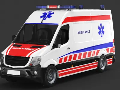 Detailed Ambulance Car 3D model