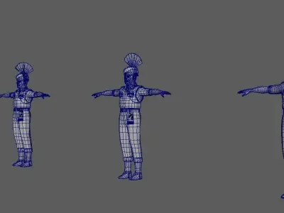 soldier indian Low-poly 3D model