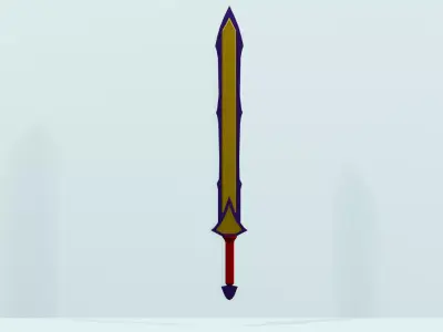 Fantasy Sword Duo - Corrupted Gold and Celestial Moon Blades 3D model