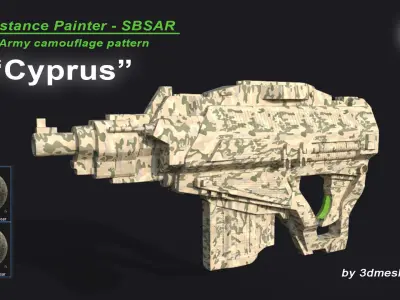 Cyprus - Army Camouflage Pattern - SBSAR Material 3D model