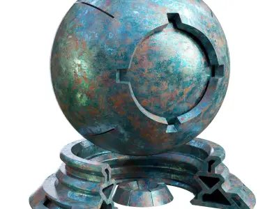 Patina Materials 15-16 - PBR - Seamless - 4k - SBSAR Low-poly 3D model