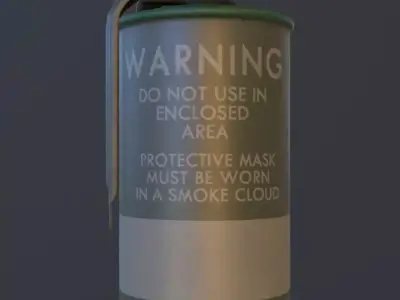 Green M18 Smoke Grenade USA PBR VR  AR  Games 3D model