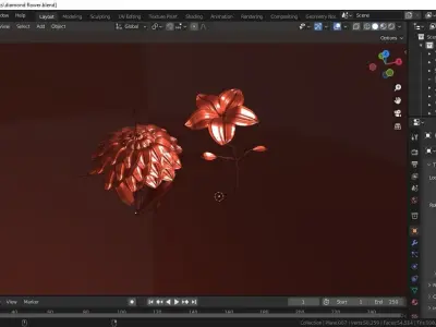 Flowers two in program 3D model
