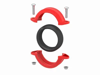 Grooved Rigid Coupling Low-poly 3D model