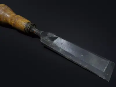 Vintage Chisel Low-poly 3D model