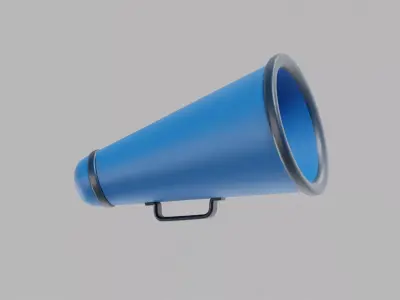 Megaphone cartoon Free low-poly 3D model