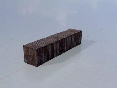 Rusty Cargo-Container 40ft Low-poly 3D model