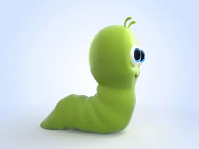 Cartoon Worm 3D model