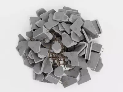 Pile of Debris V1 - Concrete Rubble Cluster 3D model