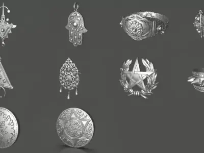 Moroccan Antique Jewelry 3D Model 3D model