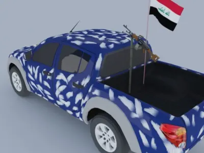 Iraqi police pick up  Low-poly 3D model