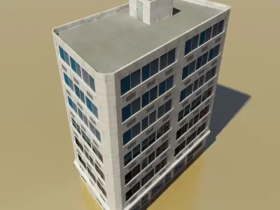 Photorealistic Low Poly Office Building 10 Low-poly 3D model