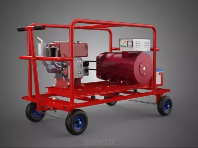 STANDARD ELECTRICAL GENERATOR SETS BACKUP POWER DIESEL GENSET KW 3D model