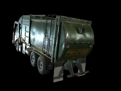 Garbage Truck  Low-poly 3D model