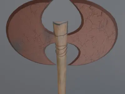 Double Headed Rusty Axe Low-poly 3D model