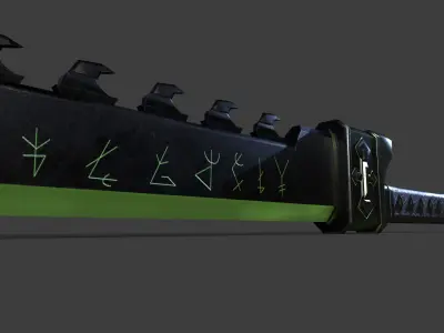 Game Ready necrotic sword Low-poly 3D model