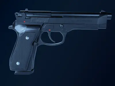 Beretta M9 9mm Pistol Low-poly 3D model