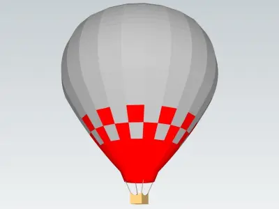Hot Air Balloon Low-poly 3D model