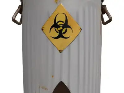 Rusty Biohazard Waste Bin 3D model