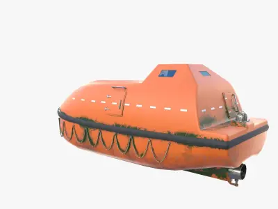 Life boat with interior V2 3D model