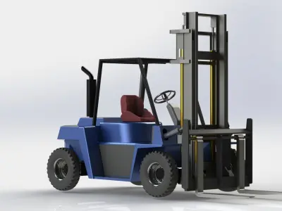 Forklift 3D model  Low-poly 3D model
