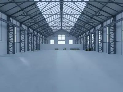Old Warehouse Low-poly 3D model