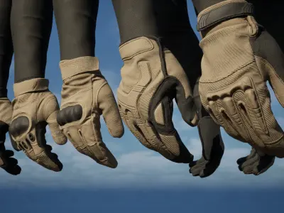 AAA FPS GLOVES AND ARMS PACK VOL 01 Low-poly 3D model