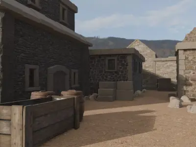 Mountain Village Settlement 3D model get