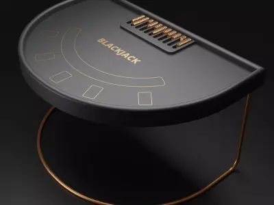 Blackjack table PBR Low-poly 3D model Low-poly 3D model