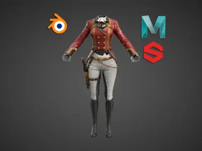 Royal Family Queen Cloth Low-poly 3D model