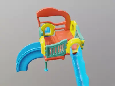 kid play ground park castles  3D model