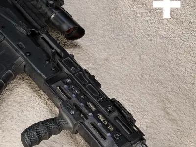 Ak 47 Low-poly Low-poly 3D model