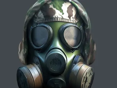 Gas mask helmet 3d model military combat Low-poly 3D model Low-poly 3D model 3