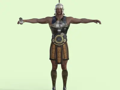 Gladiator Rigged Low-poly 3D model