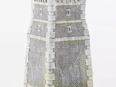 Castle Tower - Low-poly Game-ready Model Low-poly 3D model